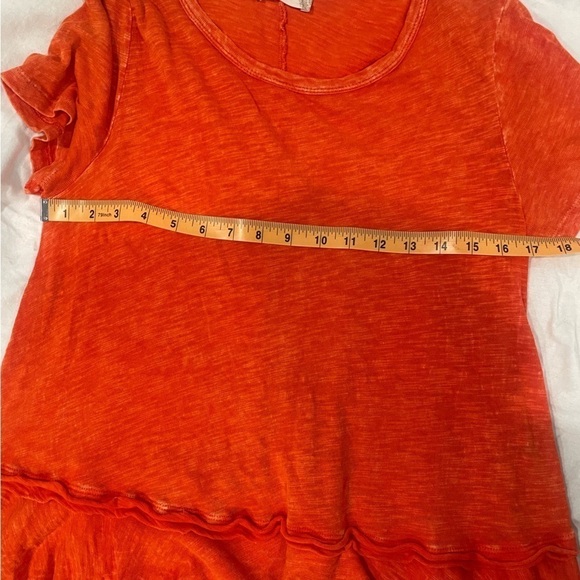 Altar’d State Orange Tiered Ruffle Top- size L - Picture 6 of 7